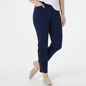 Susan Graver Stretch Twill Ankle Length Utility Jeans 9184